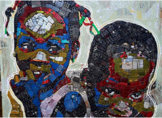 Mounou Désiré Koffi, al artista africano que crea sus obras con viejos celulares
