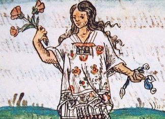 Mujer mexica, tinta del sol